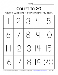 Number Chart 1 20 Pdf