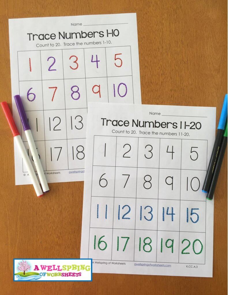 trace numbers 1-20 - patterns