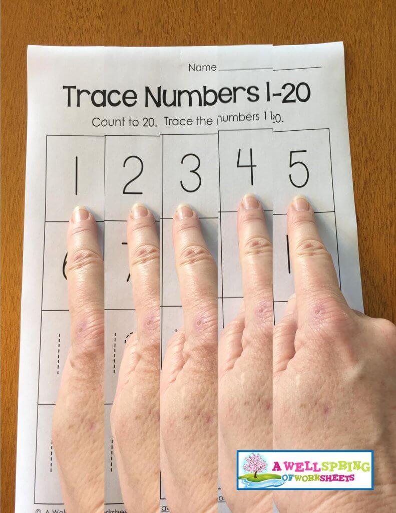 trace numbers 1-20 - point say count