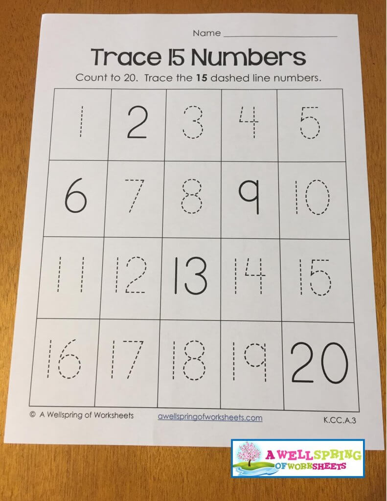 trace numbers 1-20 - trace 15 numbers