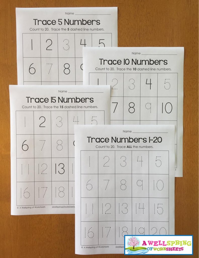 trace numbers 1-20 - tracing for differentiated learners