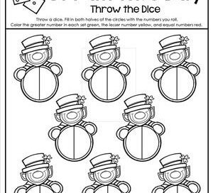 St Patrick's Day Worksheets - Comparing Numbers - Throw the Dice