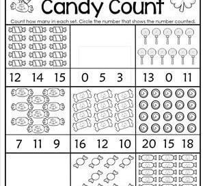 St Patrick's Day Worksheets - Counting 0-20 - Candy Count