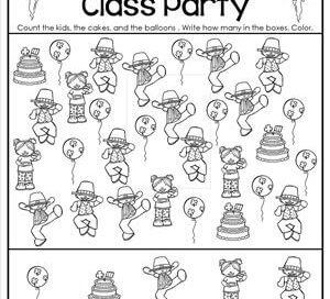 St Patrick's Day Worksheets - Counting 1-10 - Class Party