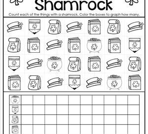St Patrick's Day Worksheets - Counting 1-10 - Spotted with a Shamrock