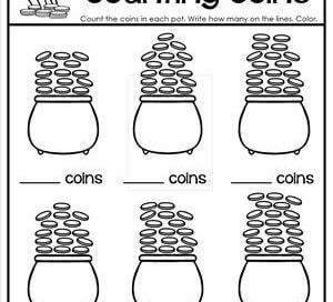 St Patrick's Day Worksheets - Counting 11-20 - Counting Coins