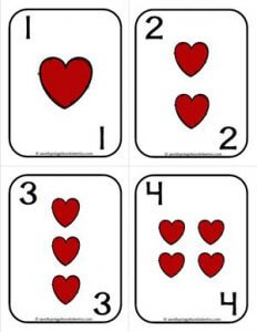 Number Cards 1-20 - Playing Cards - Suits Deck - Math Card Games