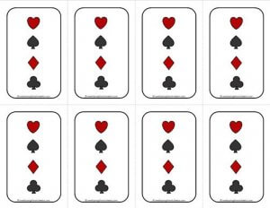 Number Cards 1-20 - Math Cards Games - Deck of Cards Backing #1