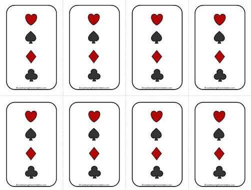 Number Cards 1-20 - Math Cards Games - Deck of Cards Backing #1