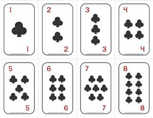 Number Cards 1-20 - Deck of Cards - Clubs/Numbers - Math Card Games