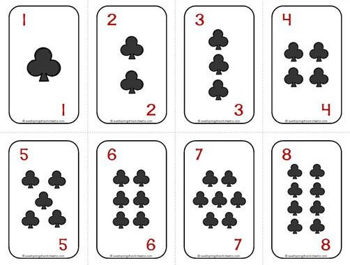 Number Cards 1-20 - Deck of Cards - Clubs/Numbers - Math Card Games