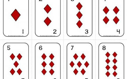 Number Cards 1-20 - Deck of Cards - Diamonds/Numbers - Math Card Games