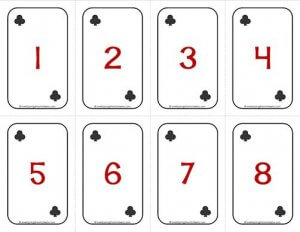 Number Cards 1-20 - Deck of Cards - Numbers/Clubs - Math Card Games