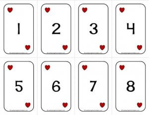 Number Cards 1-20 - Numbers Deck of Cards - Math Card Games