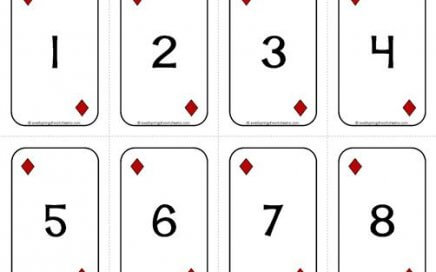 Number Cards 1-20 - Deck of Cards - Numbers/Diamonds - Math Card Games