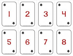 Number Cards 1-20 - Deck of Cards - Numbers/Spades - Math Card Games