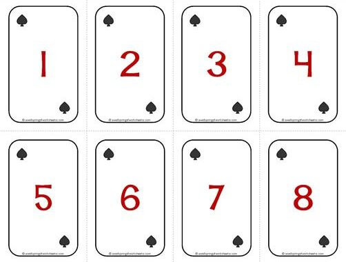 Number Cards 1-20 - Deck of Cards - Numbers/Spades - Math Card Games