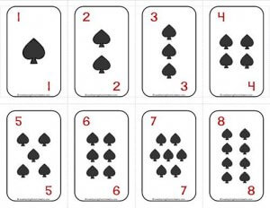 Number Cards 1-20 - Deck of Cards - Spades/Numbers - Math Card Games