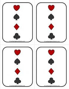 Number Cards 1-20 - Playing Cards - Backing 2 - Math Card Games