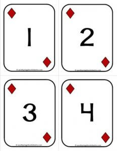 Number Cards 1-20 - Playing Cards - Numbers Diamonds - Math Card Games