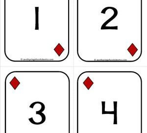 Number Cards 1-20 - Playing Cards - Numbers Diamonds - Math Card Games