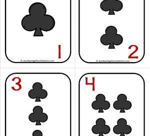 Number Cards 1-20 - Playing Cards - Suits Clubs - Math Card Games