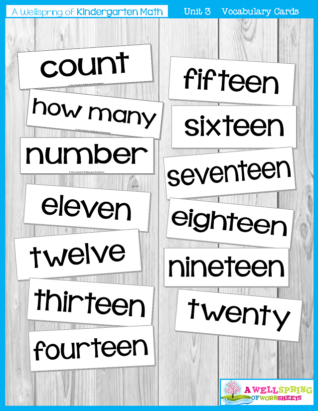 Kindergarten Math Curriculum | Numbers 11-20 | Vocabulary Words