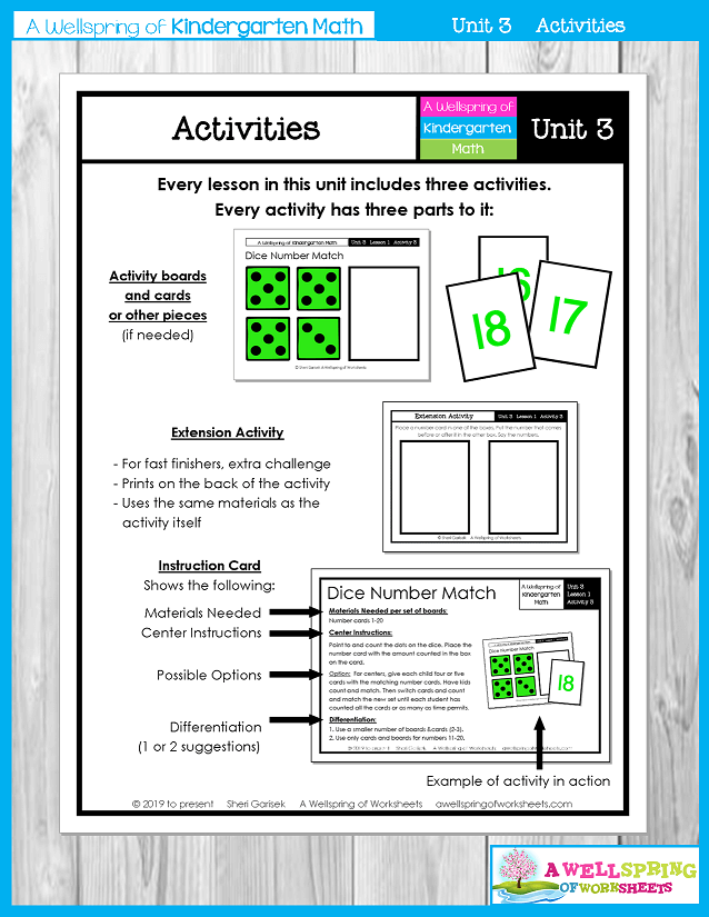 Kindergarten Math Curriculum | Numbers 11-20 | Activity Parts