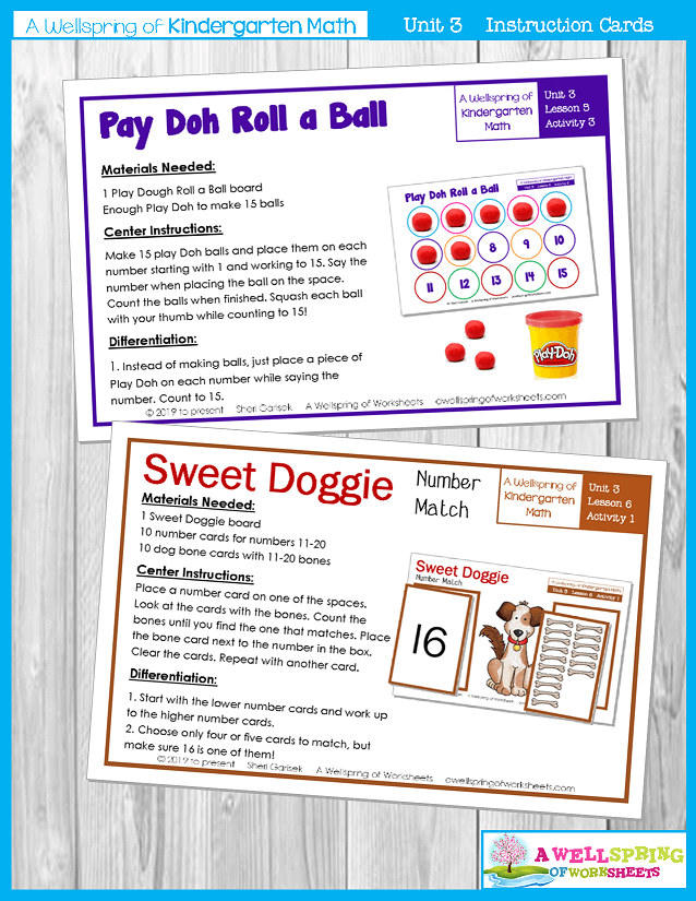Kindergarten Math Curriculum | Numbers 11-20 | Instruction Cards