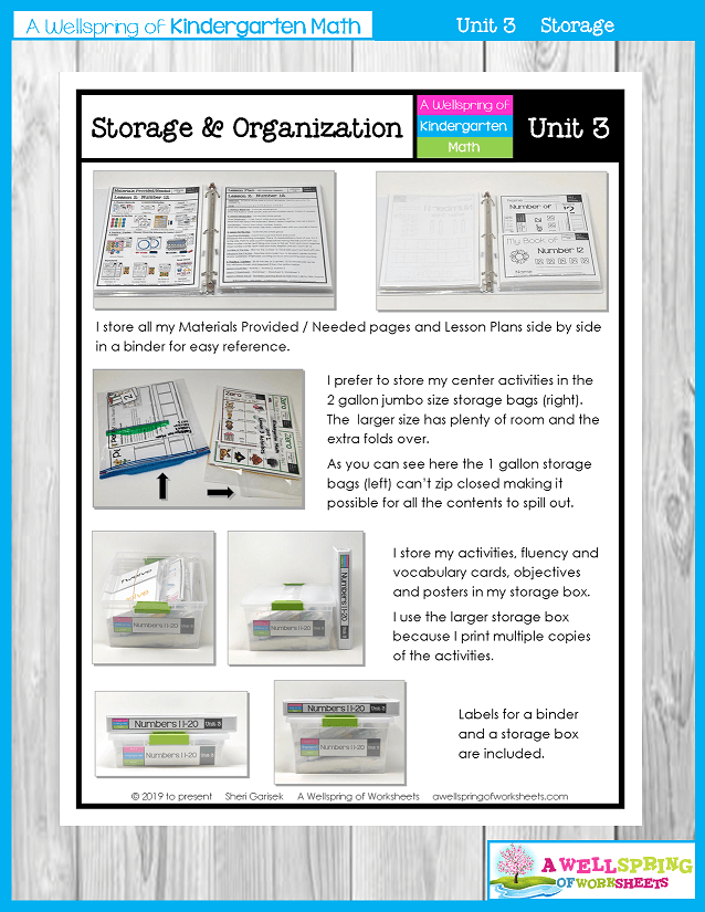 Kindergarten Math Curriculum | Numbers 11-20 | Storage and Organization