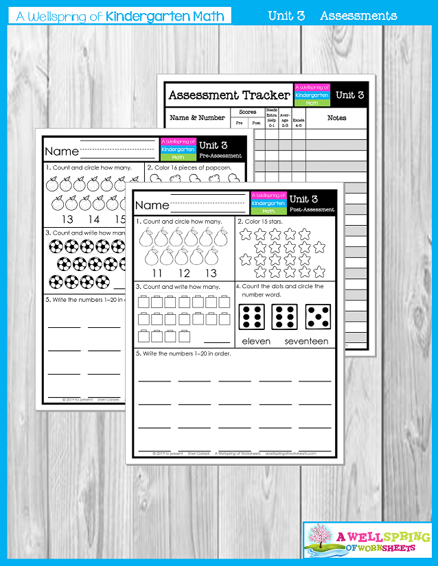 Kindergarten Math Curriculum | Numbers 11-20 | Assessments