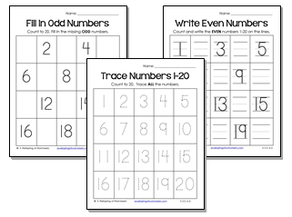 Tracing Numbers 1-20 Worksheets