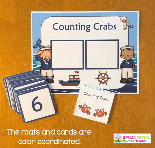 Counting Activities | Counting Mats | Color-Coordinated Mats