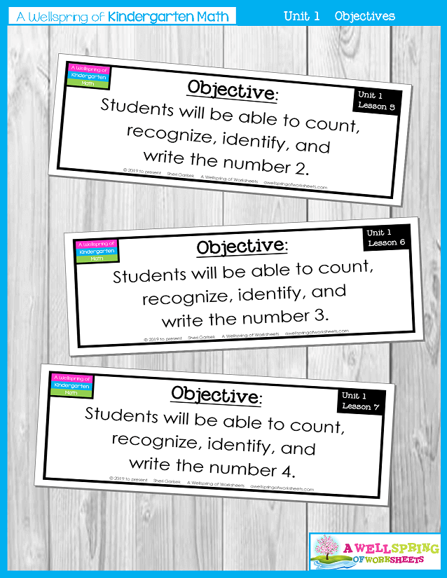 Kindergarten Math Curriculum | Numbers 0-5 | Objectives