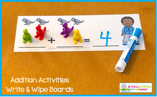 Kindergarten Addition Activities - Write & Wipe Mats