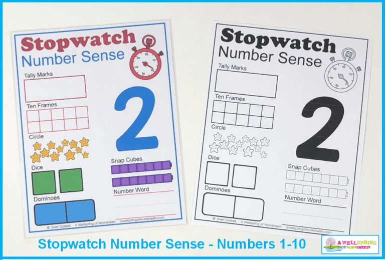 Stopwatch Number Sense A Wellspring of Worksheets