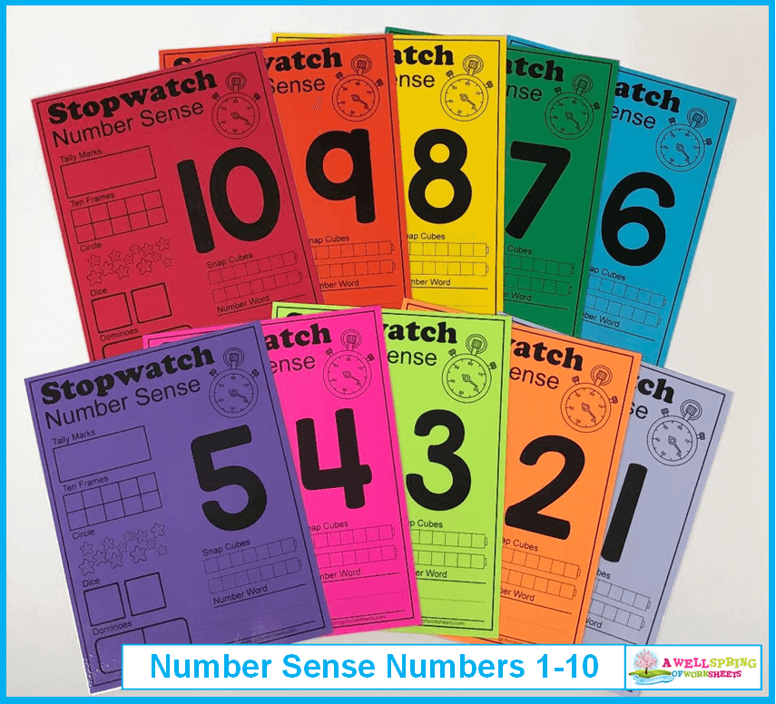 Stopwatch Number Sense - Print in Rainbow Colors