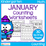 Kindergarten Counting Worksheets for January 