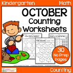 Kindergarten Counting Worksheets for October