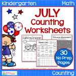 Kindergarten Counting Worksheets for July