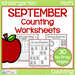 Kindergarten Counting Worksheets for September