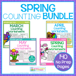 Spring Kindergarten Counting Worksheets Bundle