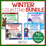 Winter Kindergarten Counting Worksheets Bundle